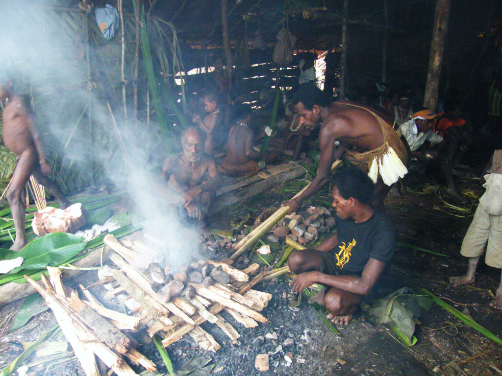 cuisson de larves de sagoutier au four à pierres chaudes cuisson de larves de sagoutier au four à pierres chaudes